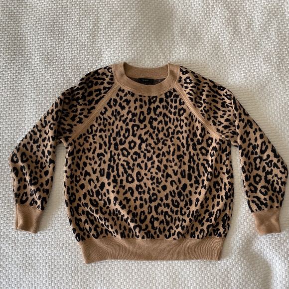 J. Crew Sweaters - J. Crew leopard print crew neck sweater